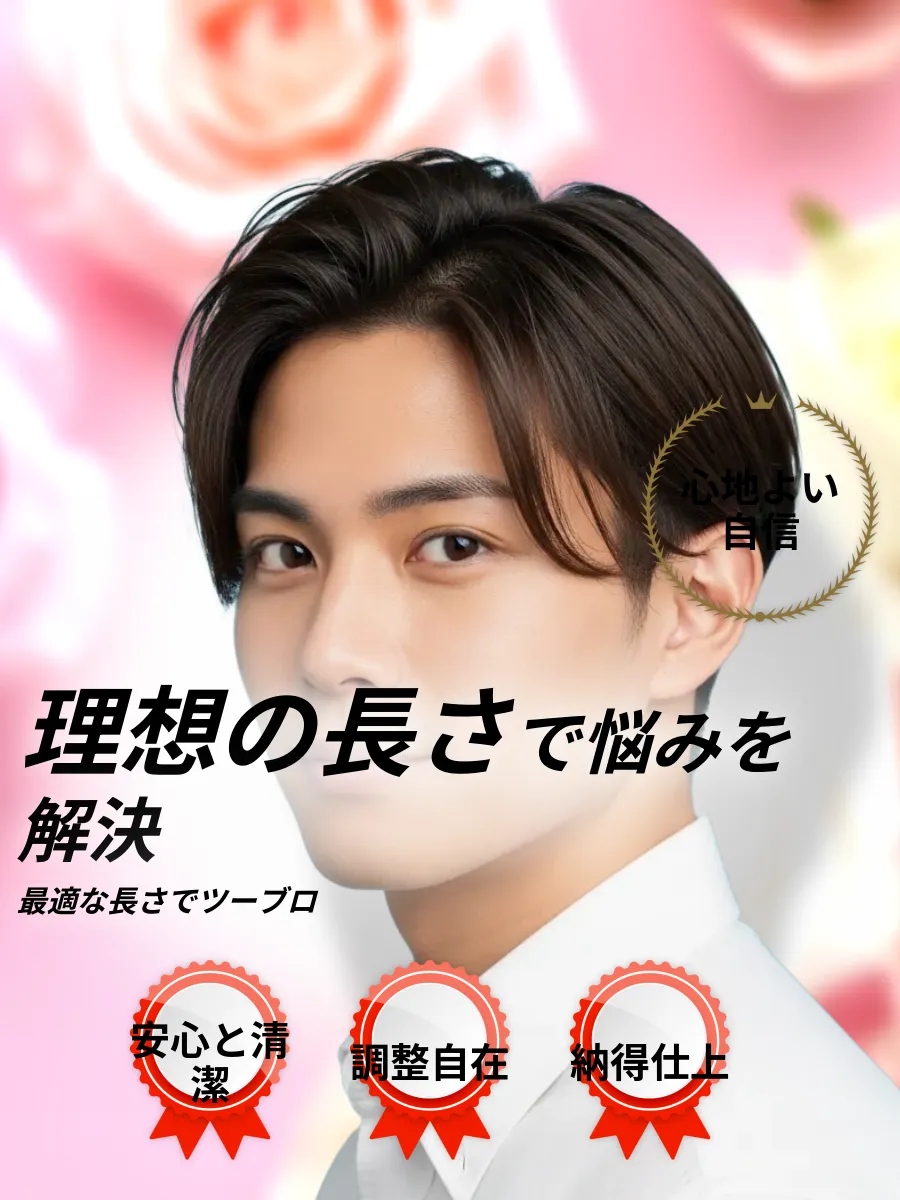 ツーブロック かぶせる髪の長さの参考画像